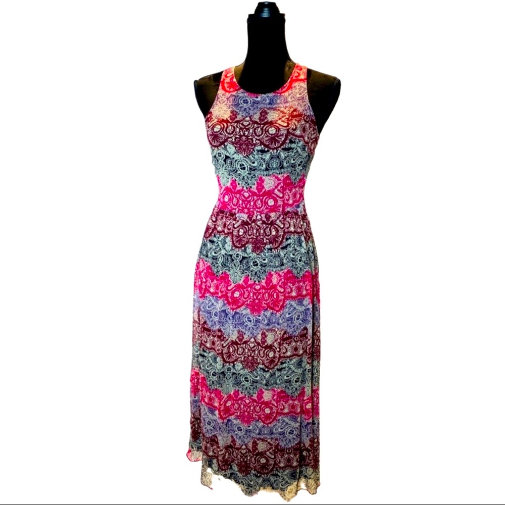 Ella Moss Floral Dress in Pink, Purple & Burgundy